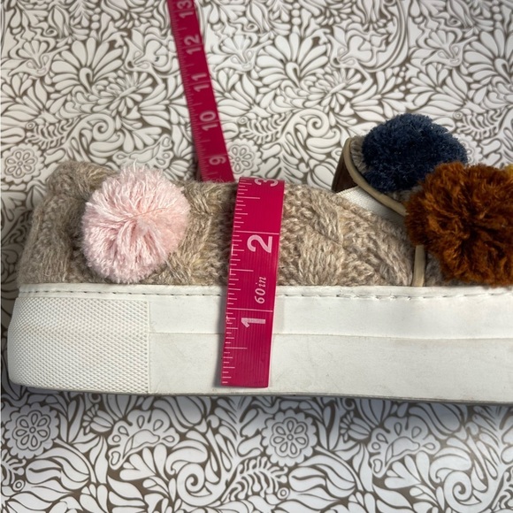 Joshua Sanders tan Wool Blend Pom Pom Slip On Sneakers - Picture 15 of 15